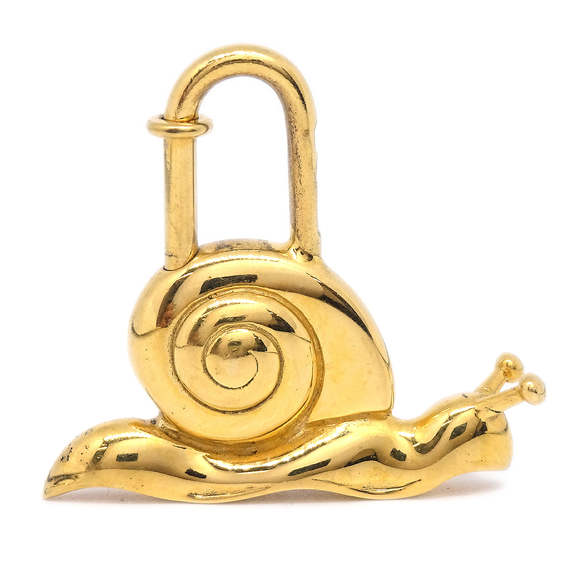 Hermes Accessories Hermes 995 Snail Cadena Lock Bag Charm Gold